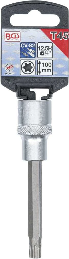Bgs Technic Antgalis įpresuotas į galvutę | ilgis 100 mm | 12,5 mm (1/2") | T-star (Torx) T45 (4473)