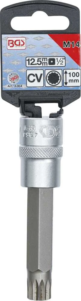 Bgs Technic Antgalis įpresuotas į galvutę | ilgis 100 mm | 12,5 mm (1/2") | Spline (XZN) | M14 (4364)