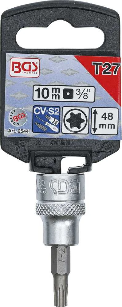 Bgs Technic Antgalis įpresuotas į galvutę | 10 mm (3/8") | T-Star (Torx) T27 (2544)