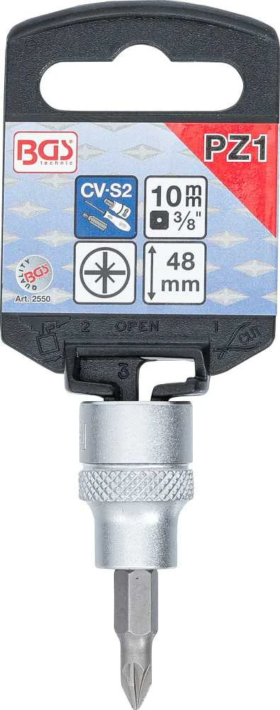 Bgs Technic Antgalis įpresuotas į galvutę | 10 mm (3/8") | Kryžminis PZ1 (2550)