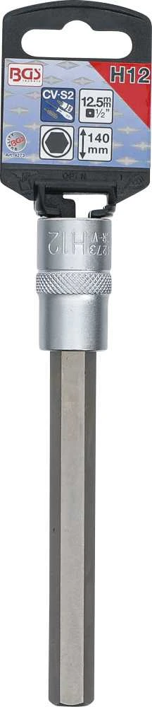 Bgs Technic Antgalis įpresuotas į galvutę | ilgis 140 mm | 12,5 mm (1/2") | hex šešiakampis 12 mm (4273)