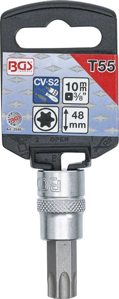 Bgs Technic Antgalis įpresuotas į galvutę | 10 mm (3/8") | T-Star (Torx) T55 (2549)