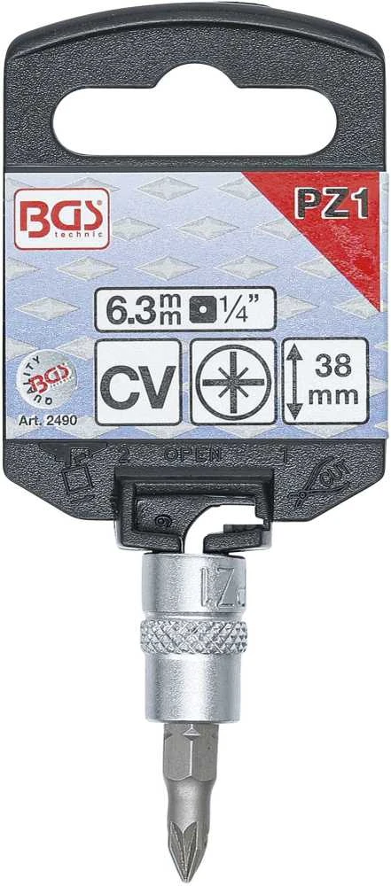 Bgs Technic Antgalis įpresuotas į galvutę | 6.3 mm (1/4") | Kryžminis PZ1 (2490)
