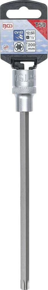 Bgs Technic Antgalis įpresuotas į galvutę | ilgis 200 mm | 12,5 mm (1/2") | T-star (Torx) T50 (4482)