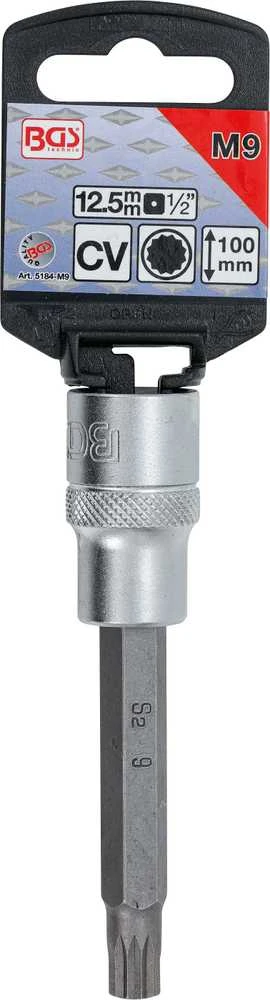 Bgs Technic Antgalis įpresuotas į galvutę | ilgis 100 mm | 12,5 mm (1/2") | Spline (XZN) | M9 (5184-M9)