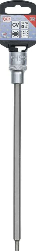 Bgs Technic Antgalis įpresuotas į galvutę | ilgis 240 mm | 12,5 mm (1/2") Hex šešiakampis 5 mm (4215)