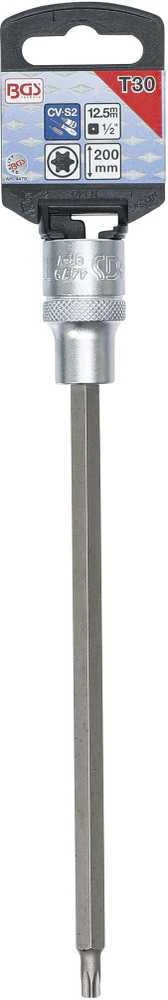Bgs Technic Antgalis įpresuotas į galvutę | ilgis 200 mm | 12,5 mm (1/2") T-Star (Torx) T30 (4479)