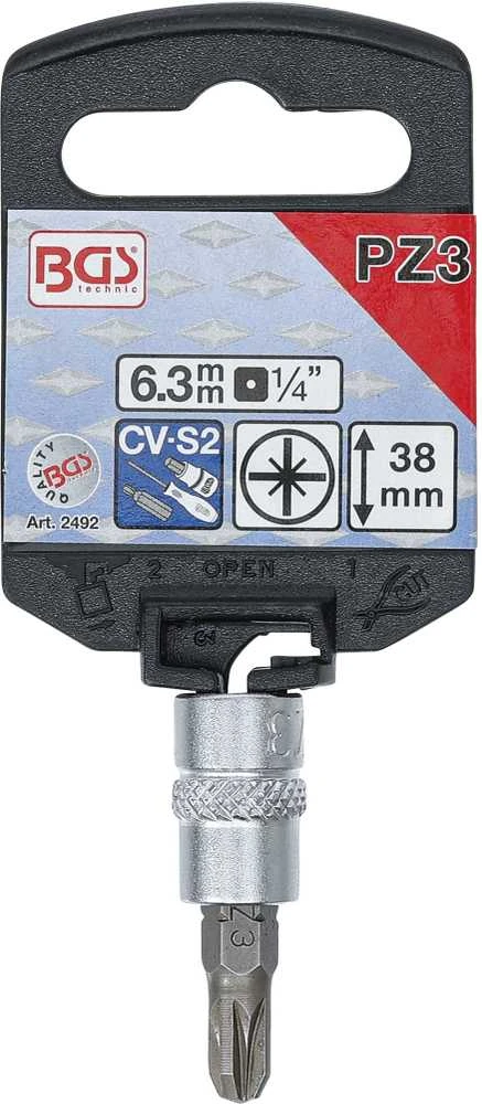 Bgs Technic Antgalis įpresuotas į galvutę | 6.3 mm (1/4") | Kryžminis PZ3 (2492)