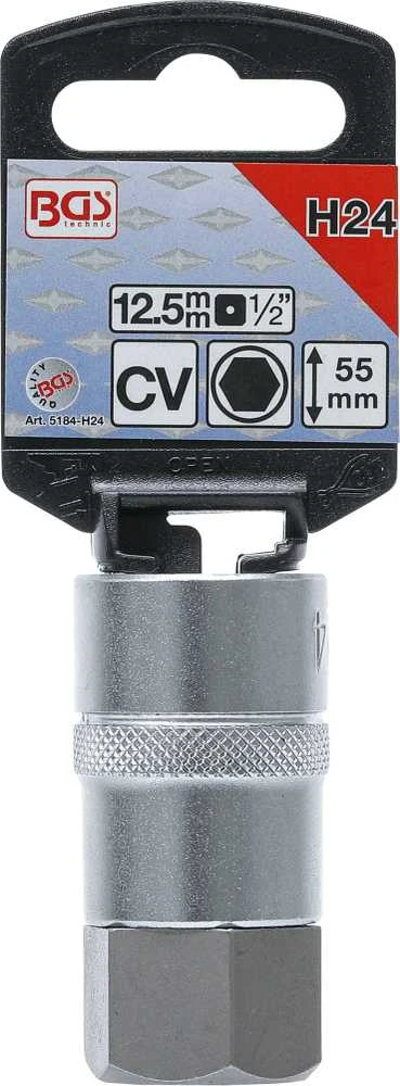 Bgs Technic Antgalis įpresuotas į galvutę | 12,5 mm (1/2") | hex šešiakampis 24 mm (5184-H24)