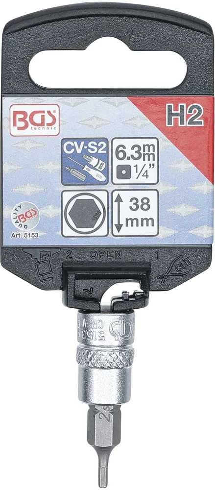 Bgs Technic Antgalis įpresuotas į galvutę | 6,3 mm (1/4") | hex šešiakampis 1.5 mm (5152)