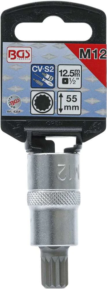 Bgs Technic Antgalis įpresuotas į galvutę | 12,5 mm (1/2") | Spline (XZN) M12 (4354)