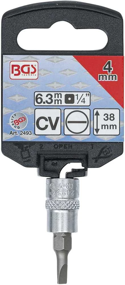 Bgs Technic Antgalis įpresuotas į galvutę | 6,3 mm (1/4") | plokščias SL 4 mm (2493)