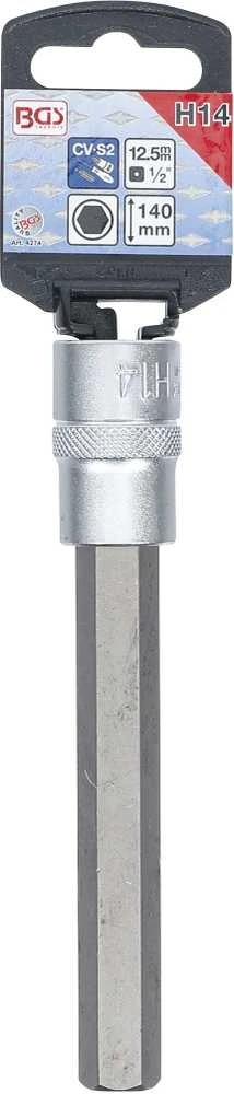 Bgs Technic Antgalis įpresuotas į galvutę | ilgis 140 mm | 12,5 mm (1/2") | hex šešiakampis 14 mm (4274)