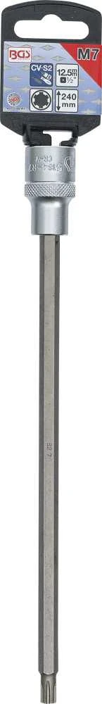 Bgs Technic Antgalis įpresuotas į galvutę | ilgis 240 mm | 12,5 mm (1/2") | Spline (skirta RIBE) | M7 (5184-R7)