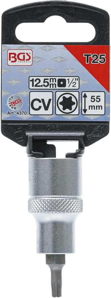 Bgs Technic Antgalis įpresuotas į galvutę | 12,5 mm (1/2") | T-Star (Torx) T25 (4370)