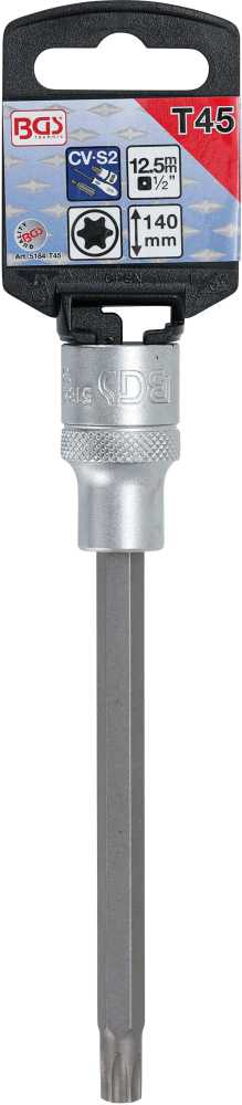 Bgs Technic Antgalis įpresuotas į galvutę | ilgis 140 mm | 12,5 mm (1/2") | T-Star (Torx) T45 (5184-T45)