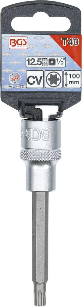 Bgs Technic Antgalis įpresuotas į galvutę | ilgis 100 mm | 12,5 mm (1/2") | T-star (Torx) T40 (4472)