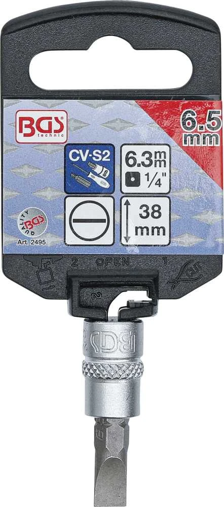 Bgs Technic Antgalis įpresuotas į galvutę | 6,3 mm (1/4") | Plokščias SL 6,5 mm (2495)
