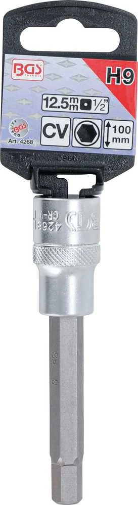 Bgs Technic Antgalis įpresuotas į galvutę | ilgis 100 mm | 12,5 mm (1/2") | hex šešiakampis 9 mm (4268)