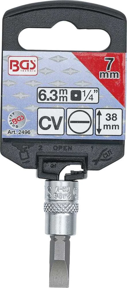 Bgs Technic Antgalis įpresuotas į galvutę | 6,3 mm (1/4") | Plokščias SL 7,0 mm (2496)