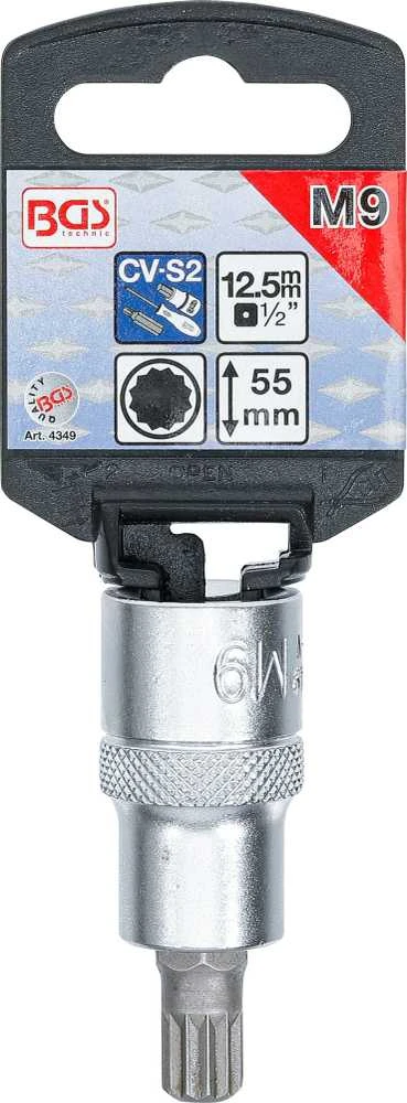 Bgs Technic Antgalis įpresuotas į galvutę | 12,5 mm (1/2") | Spline (XZN) M9 (4349)