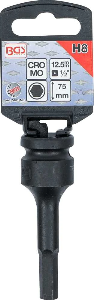 Grąžtas Bgs Technic Antgalis smūginis | 12,5 mm (1/2") | hex šešiakampis 8 mm (5481-M8)
