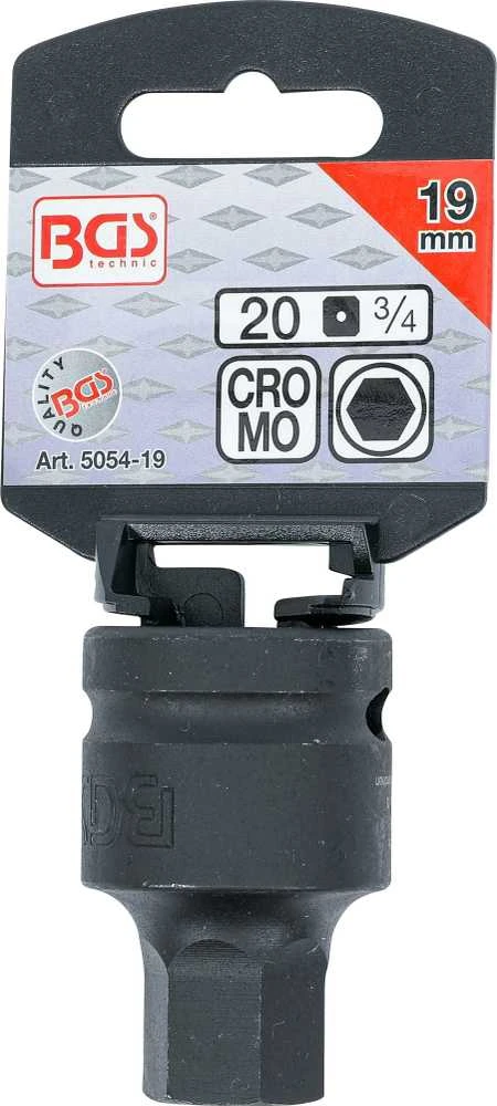 Grąžtas Bgs Technic Antgalis smūginis | 20 mm (3/4") | hex šešiakampis 19 mm (5054-19)
