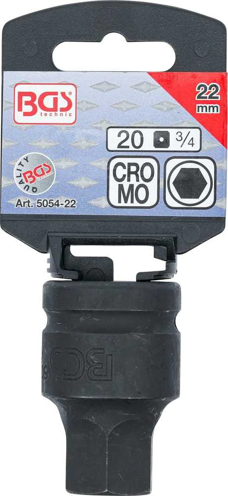 Bgs Technic Antgalis smūginis | 20 mm (3/4") | hex šešiakampis 22 mm (5054-22)