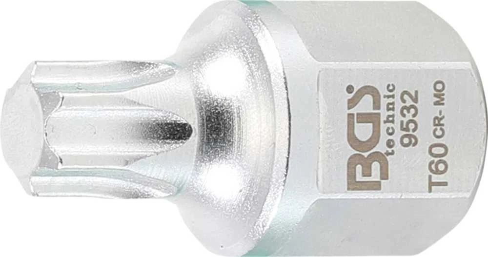 Bgs Technic Antgalis V-tipo diržui | 12.5 mm (1/2"), hex šešiakampis 22 mm | T-Star (Torx) T60 (9532)