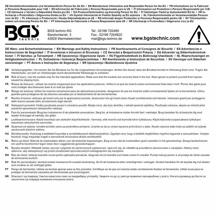 Bgs Technic Antgalių / galvučių rinkinys | 6,3 mm (1/4") | 1/4" - 1/2", 6 - 13 mm | 14 vnt. (74423)