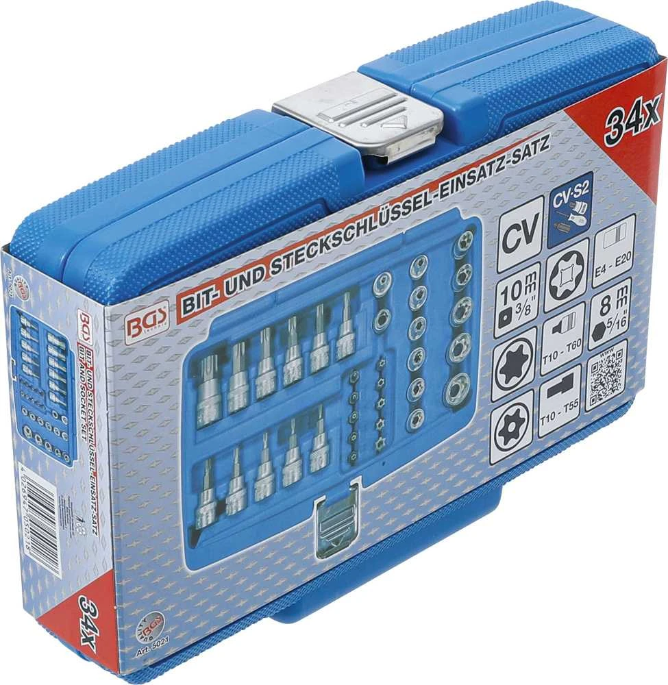 Bgs Technic Antgalių ir galvučių rinkinys | 10 mm (3/8") | T-star (Torx) | 34 vnt. (5021)