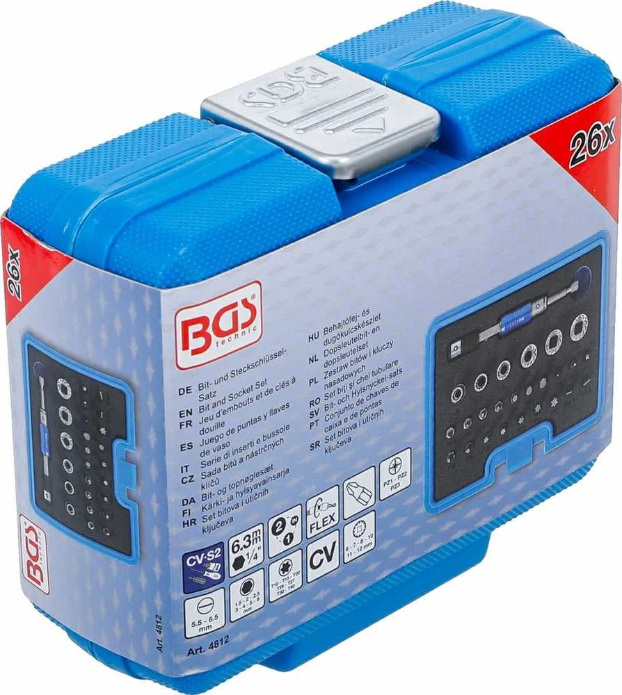 Bgs Technic Antgalių ir galvučių rinkinys | 6,3 mm (1/4") | 2-in-1 | 26 vnt. (4812)