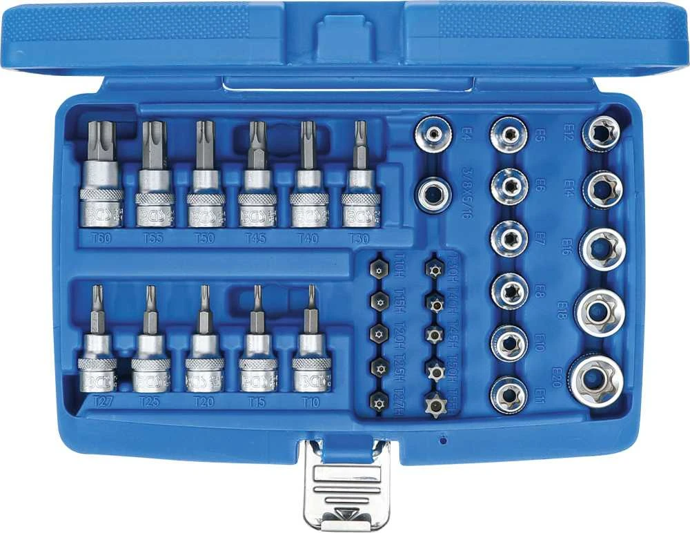 Bgs Technic Antgalių ir galvučių rinkinys | 10 mm (3/8") | T-star (Torx) | 34 vnt. (5021)