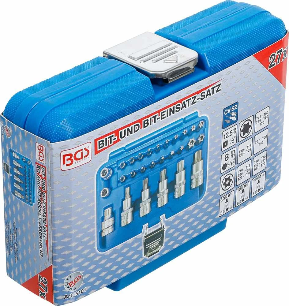 Bgs Technic Antgalių ir įpresuotų antgalių asortimentas | 27 vnt. (5101)