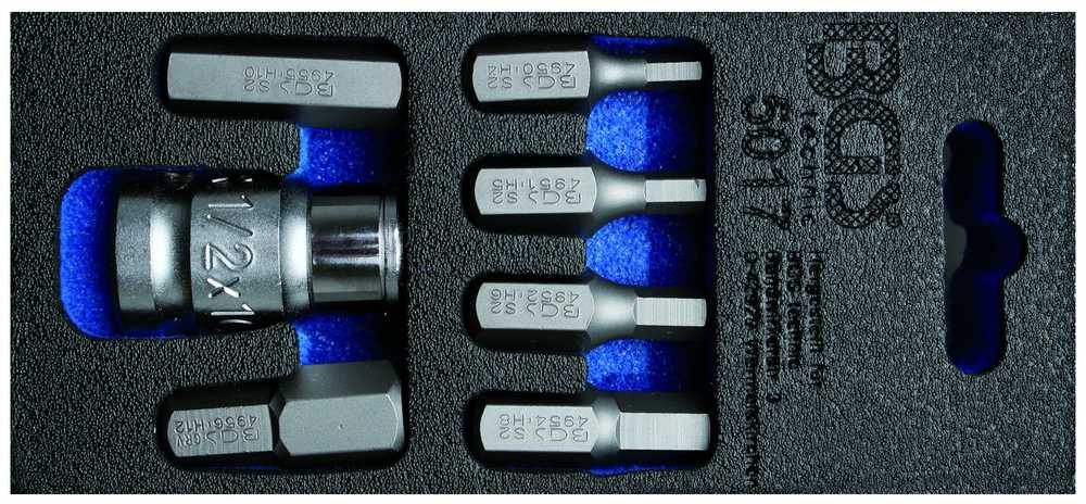 Bgs Technic Antgalių komplektas | 10 mm (3/8") storio | hex šešiakampis | 7 vnt. (5017)