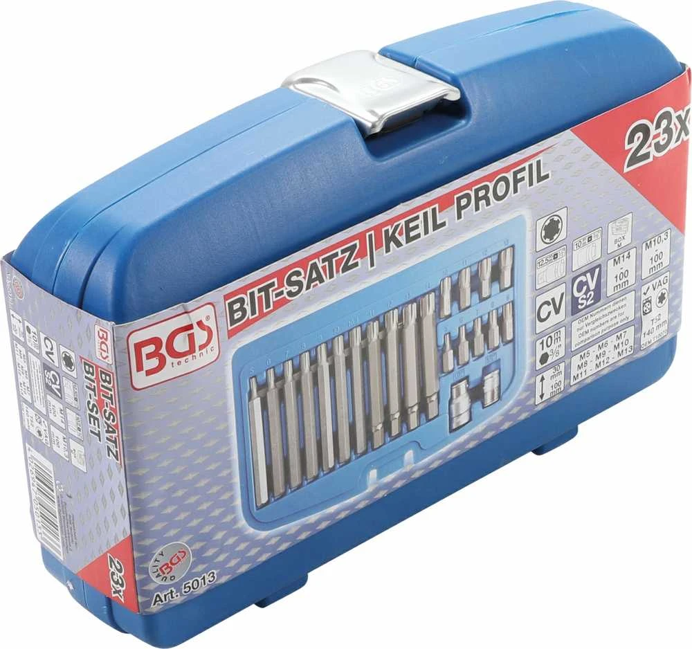 Bgs Technic Antgalių komplektas | 10 mm (3/8") storis | Spline (Ribe) | 22 vnt. (5013)