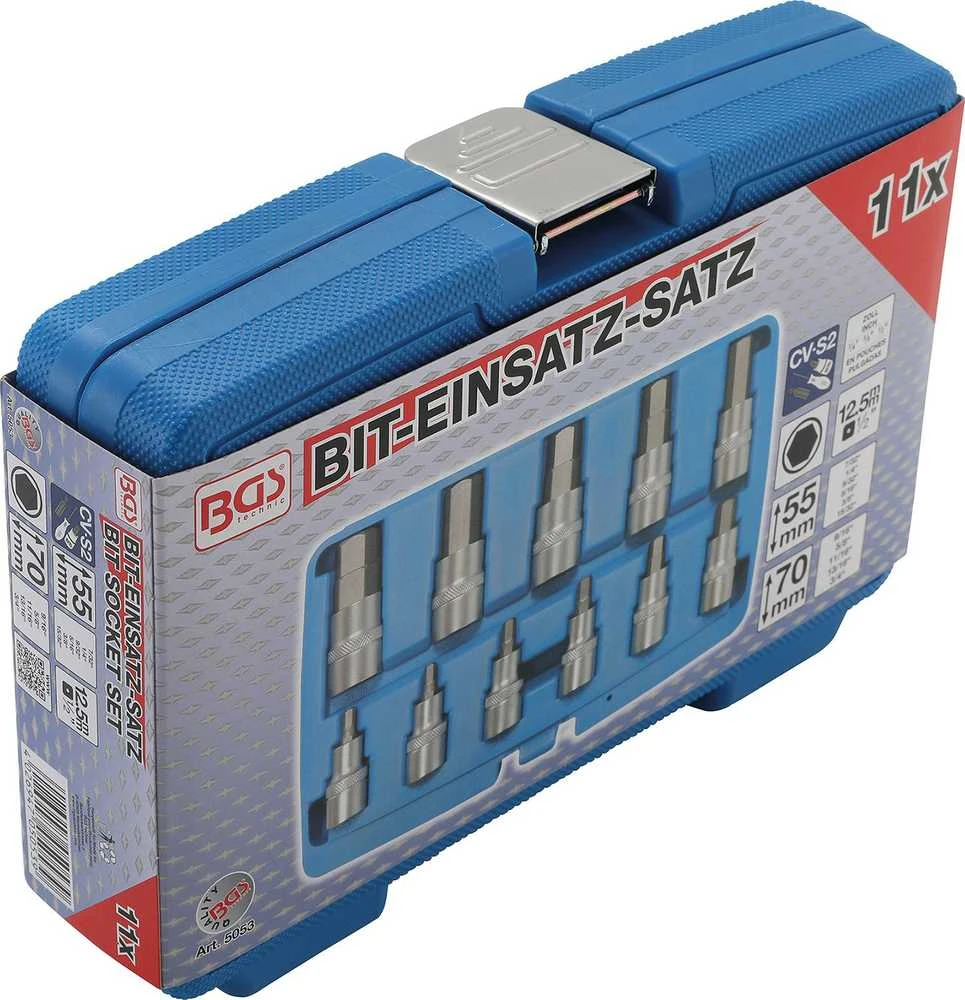 Bgs Technic Antgalių rinkinys | 12,5 mm (1/2") | hex šešiakampis | coliniai dydžiai 7/32" - 7/8 "| 11 vnt. (5053)