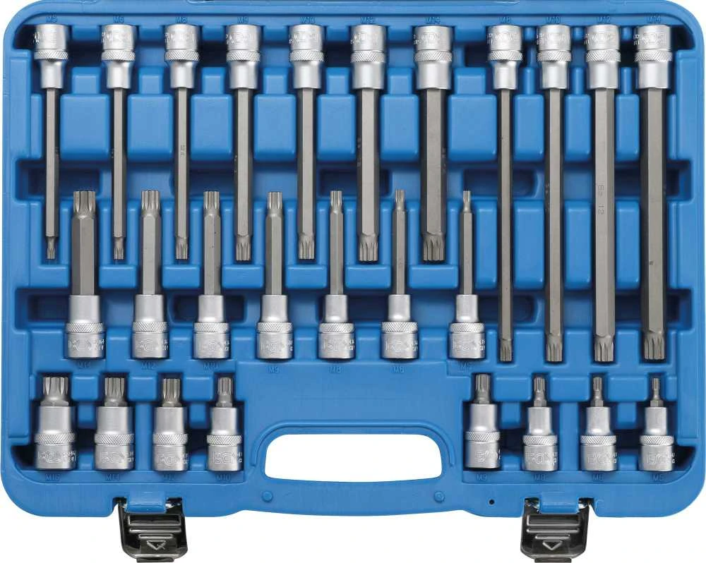 Bgs Technic Antgalių rinkinys | 12,5 mm (1/2") | Spline (XZN) M4 - M16 | 26 vnt. (5180)