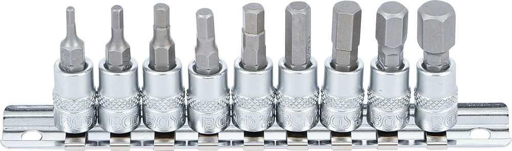 Bgs Technic Antgalių rinkinys | 6.3 mm (1/4") | hex šešiakampis | coliniai dydžiai 3/32" - 3/8 "| 9 vnt. (2749)