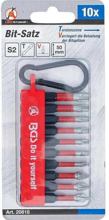 Bgs Technic Antgalių rinkinys | su karabinu | 6.3 mm (1/4") | 10 pcs. (20818)