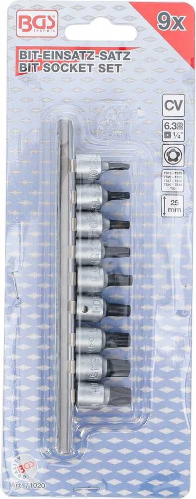 Bgs Technic Antgalių rinkinys TS-Star Torx Plus | 6,3 mm (1/4") | TS10–TS50 | 9 vnt (71020)