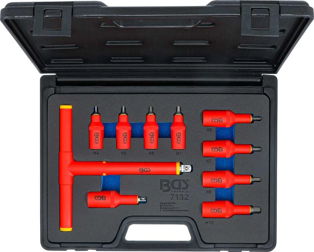 Bgs Technic Antgalių rinkinys VDE izoliuotas | 3/8" + 1/2" | Hex 4–10 mm | 10 vnt. (7132)