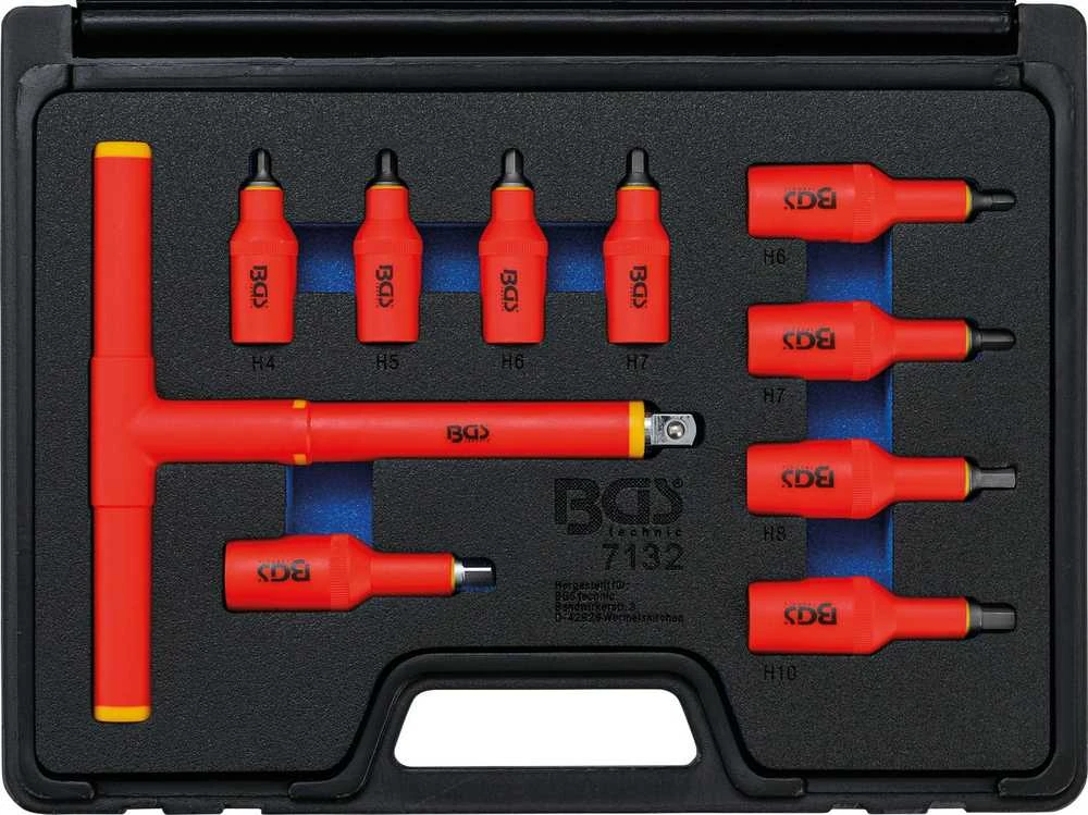 Bgs Technic Antgalių rinkinys VDE izoliuotas | 3/8" + 1/2" | Hex 4–10 mm | 10 vnt. (7132)