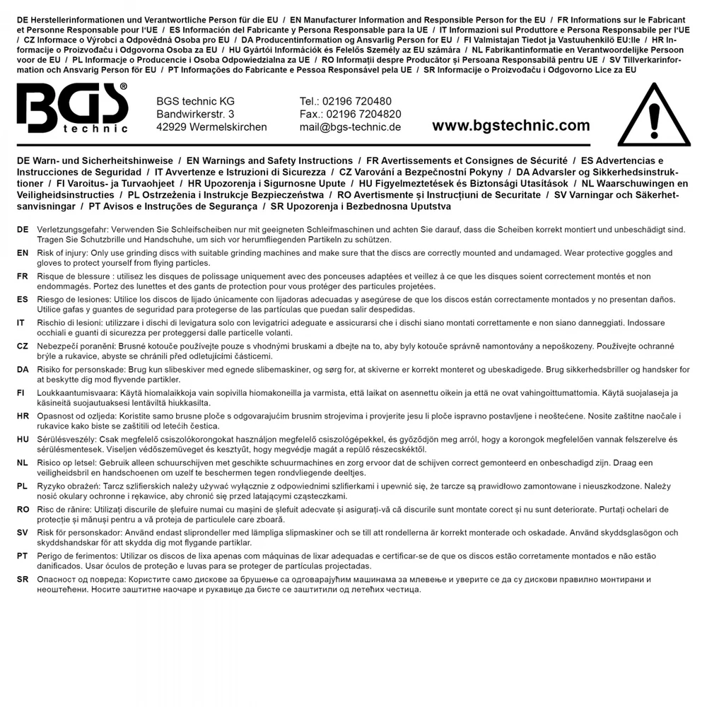 Bgs Technic Atsarginių šlifavimo diskų rinkinys ratų stebulėms | 50–60 mm | 6 vnt. | BGS (74450)