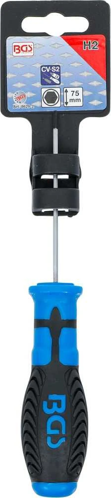 Grąžtas Bgs Technic Atsuktuvas | vidinis šešiakampis 2 mm | Ašmenų ilgis 75 mm (8629-2)