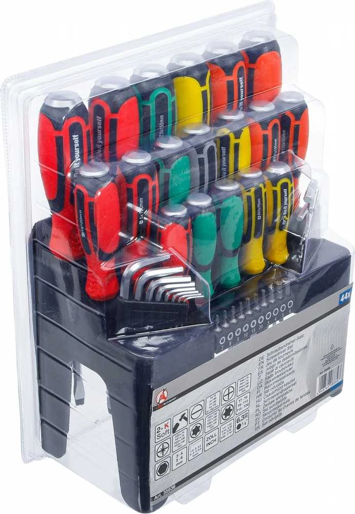 Bgs Technic Atsuktuvų ir antgalių rinkinys | plastikinis stovas | 44 vnt (35836B)