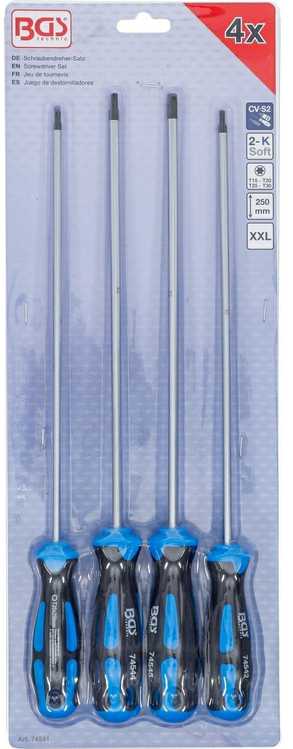 Bgs Technic Atsuktuvų rinkinys | ypač ilgi | T-Star (Torx) | T15 - T30 | 4 vnt. (74541B)