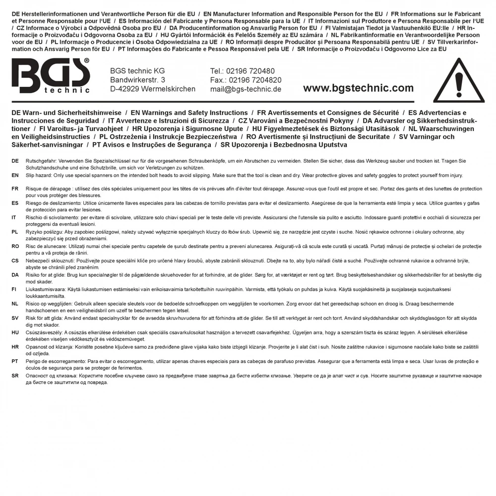 Bgs Technic Atvirų terkšlinių veržliarakčių rinkinys | ypač plonas | 6–19 mm | 7 vnt. (74583)