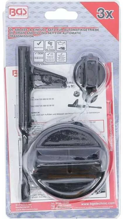 Bgs Technic Automatinės transmisijos alyvos išleidimo ir pripildymo rinkinys | Mercedes-Benz 9G-Tronic (9873)