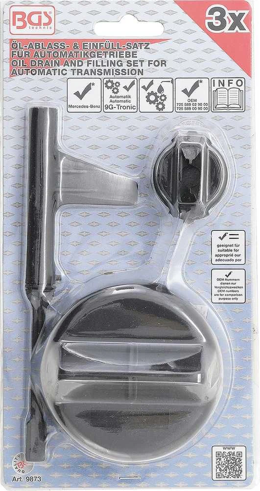 Bgs Technic Automatinės transmisijos alyvos išleidimo ir pripildymo rinkinys | Mercedes-Benz 9G-Tronic (9873)